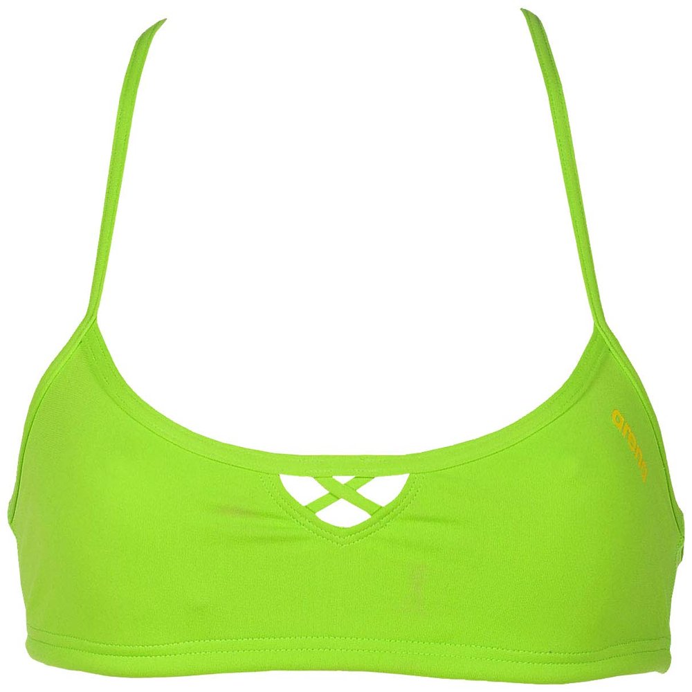 ARENA Rulebreaker BE Bandeau Bikini Top Athletic Sport Swim Top for Women, Leaf, 2X-Small