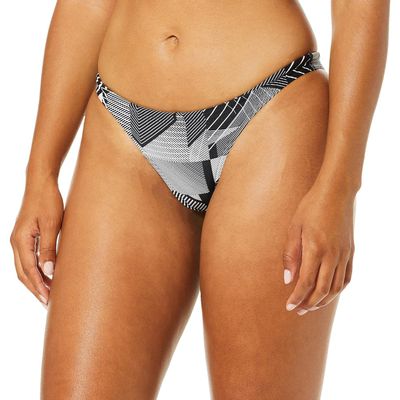 ARENA Rulebreaker Free Brief Bikini Bottoms Athletic Sport Swimsuit for Women, Geometric Black, Large