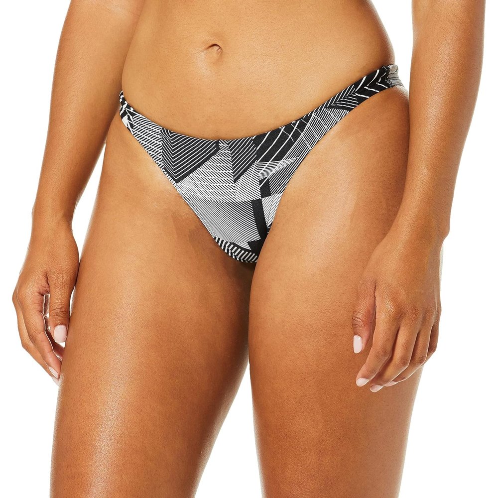 ARENA Rulebreaker Free Brief Bikini Bottoms Athletic Sport Swimsuit for Women, Geometric Black, Large