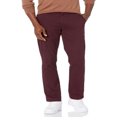 Amazon Essentials Men's Slim-Fit Casual Stretch Chino Pant, Burgundy, 31W x 28L