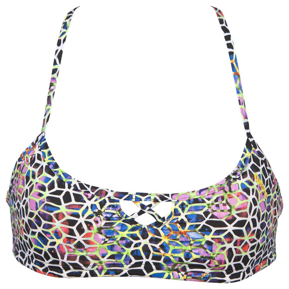 ARENA Rulebreaker BE Bandeau Bikini Top Athletic Sport Swim Top for Women, Mosaic, X-Small
