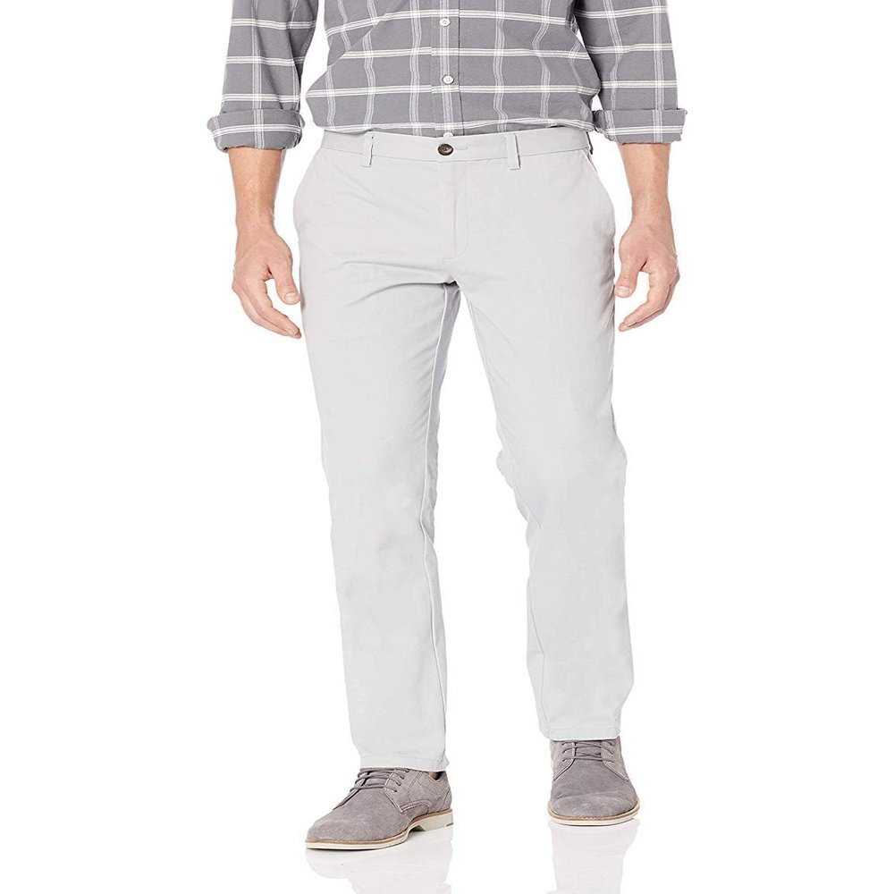Amazon Essentials Men's Slim-Fit Wrinkle-Resistant Flat-Front Chino Pant, Grey, 36W x 29L