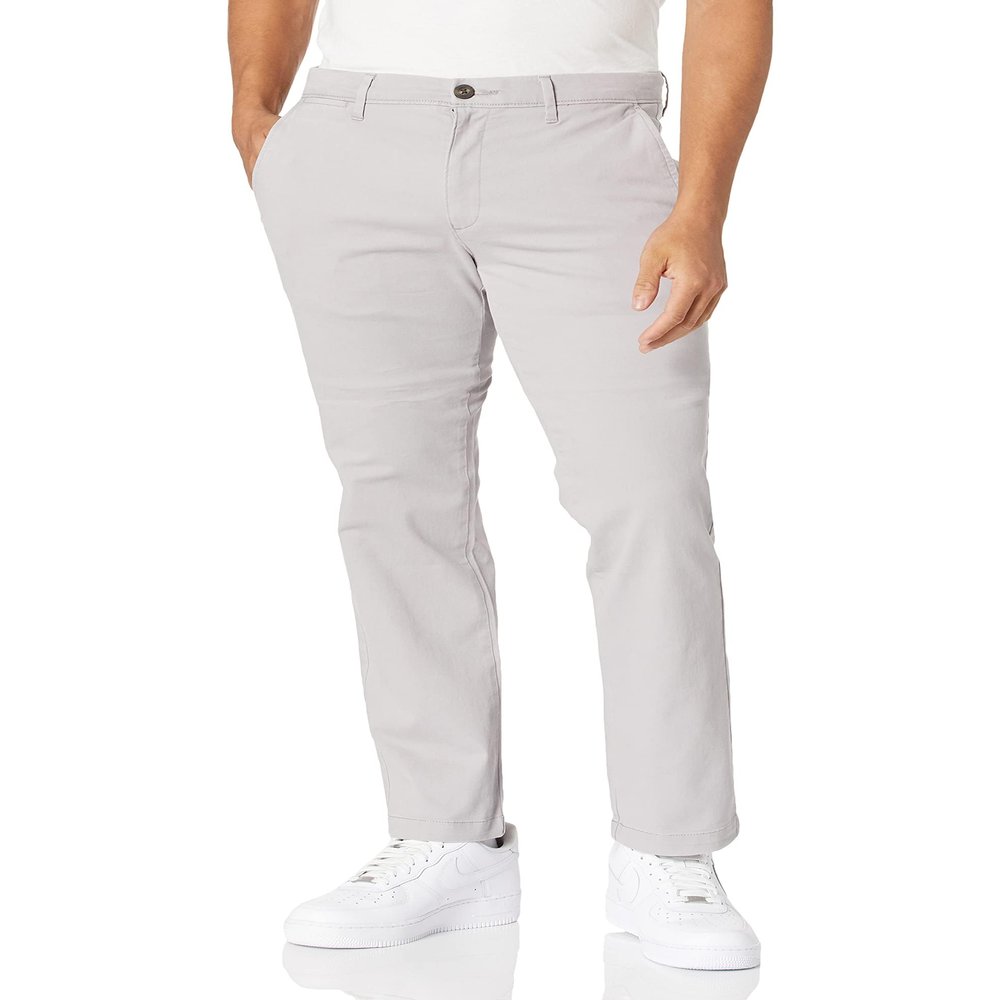 Amazon Essentials Men's Slim-Fit Casual Stretch Khaki, Light Grey, 40W x 30L
