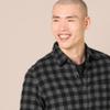 Amazon Essentials Men's Flannel Shirts Long Sleeve, Slim-Fit Button Down Plaid, Black Charcoal Buffalo Plaid, Small view 4