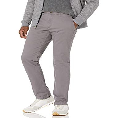 Amazon Essentials Men's Slim-Fit Casual Stretch Khaki, Dark Grey, 29W x 34L