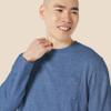 Amazon Essentials Men's Regular-Fit Crewneck T-Shirts, Long-Sleeve, Blue Heather, Size X-Large, With Pocket view 4