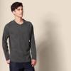 Amazon Essentials Long Sleeve Shirt for Men, Regular-Fit Henley, Available in Big & Tall, Charcoal Heather, Large view 3