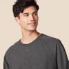 Amazon Essentials Long Sleeve Shirt for Men, Regular-Fit Henley, Available in Big & Tall, Charcoal Heather, Large view 4