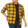 Amazon Essentials Men's Long-Sleeve Flannel Shirt, Yellow Plaid, X-Large view 1