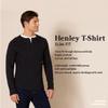 Amazon Essentials Men's Slim-Fit Long-Sleeve Henley Shirt, Charcoal Heather Light Grey Heather, Small view 2