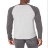 Amazon Essentials Men's Slim-Fit Long-Sleeve Henley Shirt, Charcoal Heather Light Grey Heather, Small view 3