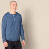 Amazon Essentials Men's Slim-Fit Long-Sleeve Henley Shirt, Blue Heather, XX-Large view 3
