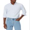 Amazon Essentials Men's Regular-Fit Long Sleeve Oxford Shirt, Blue Stripe, Large view 1