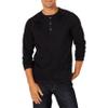 Amazon Essentials Men's Slim-Fit Long-Sleeve Henley Shirt, Black, Medium view 1