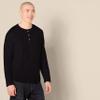 Amazon Essentials Men's Slim-Fit Long-Sleeve Henley Shirt, Black, Medium view 3