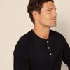 Amazon Essentials Men's Slim-Fit Long-Sleeve Henley Shirt, Black, Medium view 4