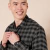 Amazon Essentials Men's Long-Sleeve Flannel Shirt, Charcoal Buffalo Plaid, X-Large view 4