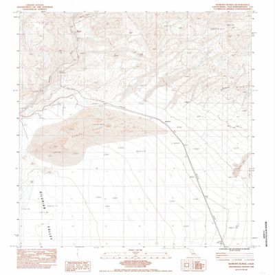 YellowMaps Dumont Dunes CA topo map, 1:24000 Scale, 7.5 X 7.5 Minute, Historical, 1983, Updated 1985, 26.8 x 22 in - Tyvek