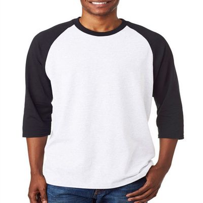 Fashion Gildan 5700 Heavy Cotton Raglan T-Shirt White/Black Small