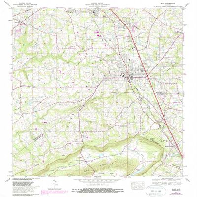YellowMaps Boaz AL topo map, 1:24000 Scale, 7.5 X 7.5 Minute, Historical, 1976, Updated 1987, 26.8 x 22 in - Tyvek