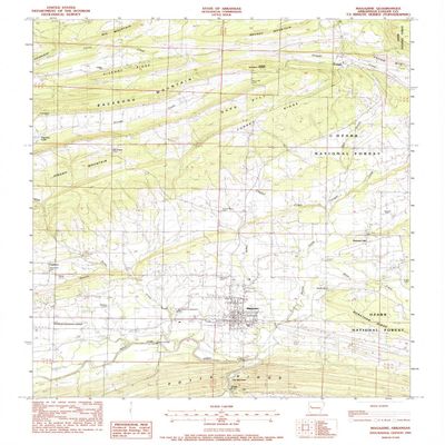 YellowMaps Magazine AR topo map, 1:24000 Scale, 7.5 X 7.5 Minute, Historical, 1983, Updated 1983, 26.7 x 22 in - Tyvek