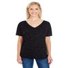 Threadfast Apparel 203FV Ladies Flowy V-Neck Tee Cream Fleck Medium view 2