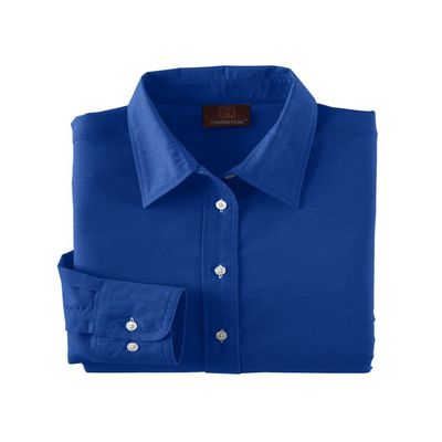 Harriton M600W Ladies L-Sleeve Oxford French Blue Small