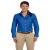 Harriton M600W Ladies L-Sleeve Oxford French Blue Small view 2