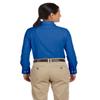 Harriton M600W Ladies L-Sleeve Oxford French Blue Small view 4