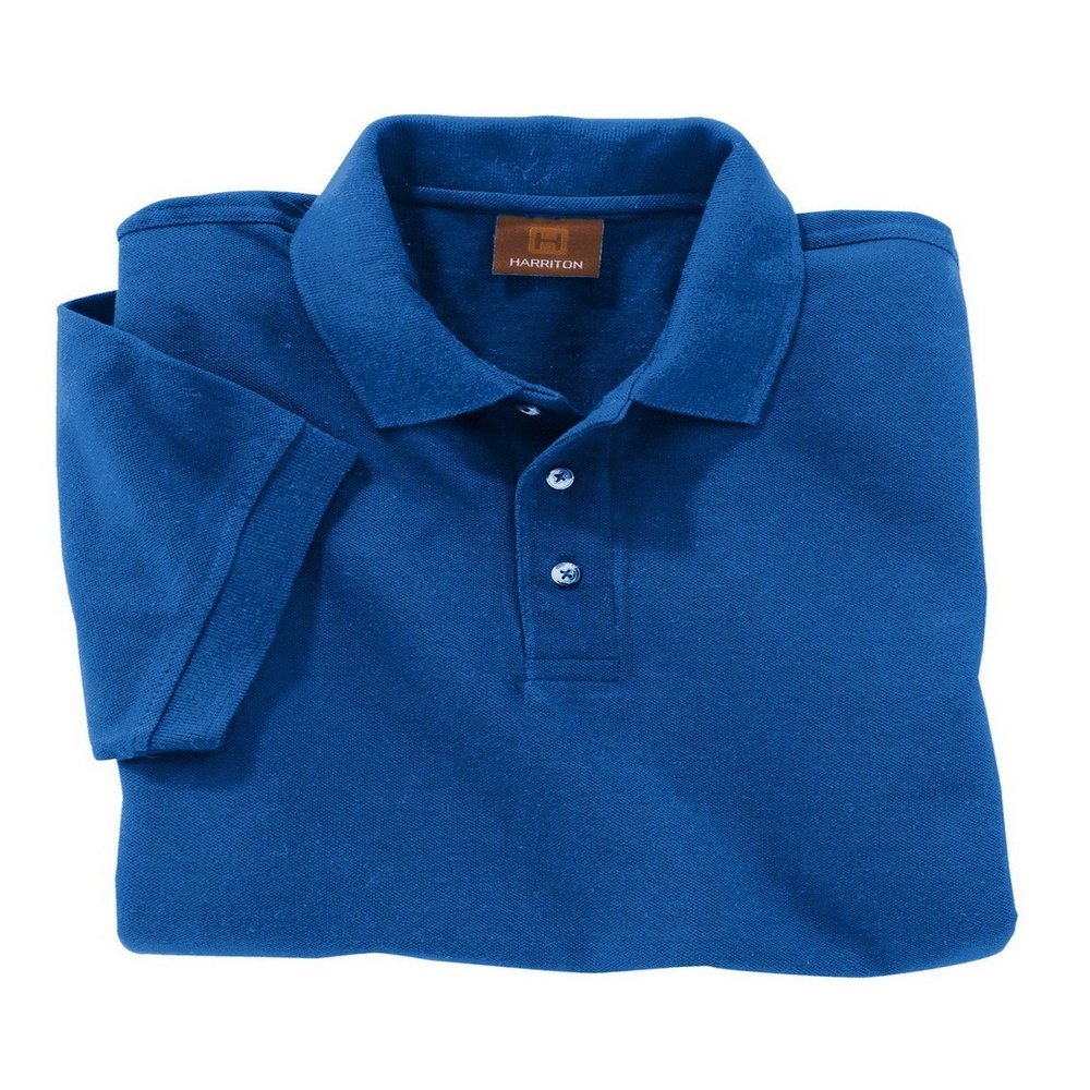 Harriton M200 Mens Ringspun Cotton Pique S-Sleeve Polo True Royal XX-Large