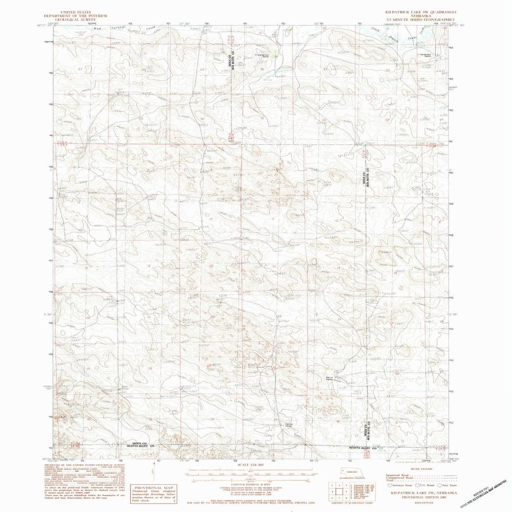 YellowMaps Kilpatrick Lake SW NE topo map, 1:24000 Scale, 7.5 X 7.5 Minute, Historical, 1983, Updated 1984, 26.9 x 22 in - Tyvek
