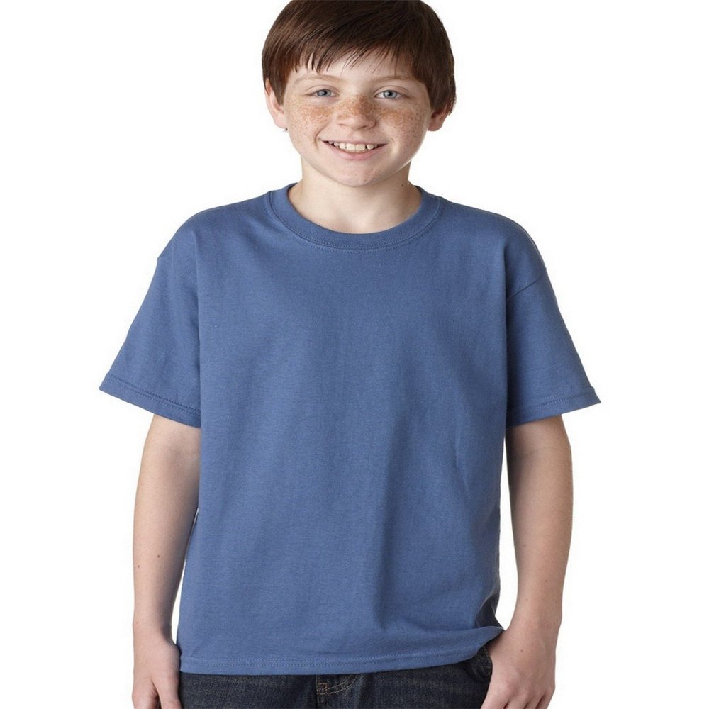 Fashion Gildan 5000B Youth 100% Cotton Tee Indigo Blue Large