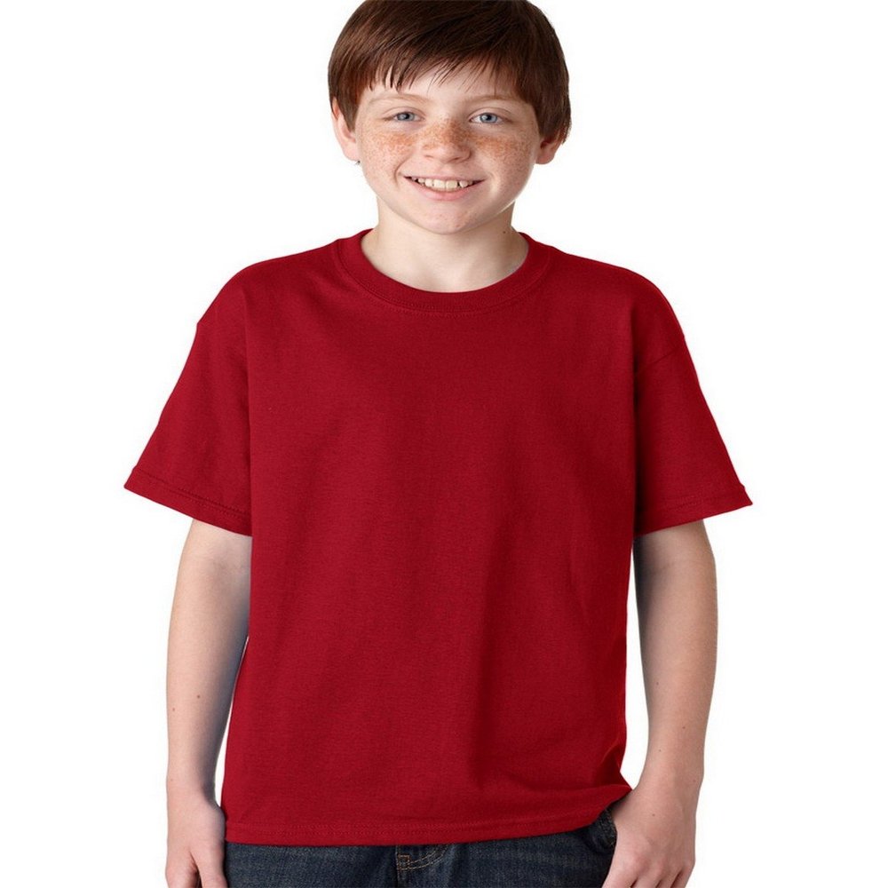 Fashion Gildan 5000B Youth 100% Cotton Tee Garnet Large