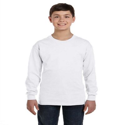 Fashion Gildan 5400B Youth 100% Cotton L Sleeve Tee White Small