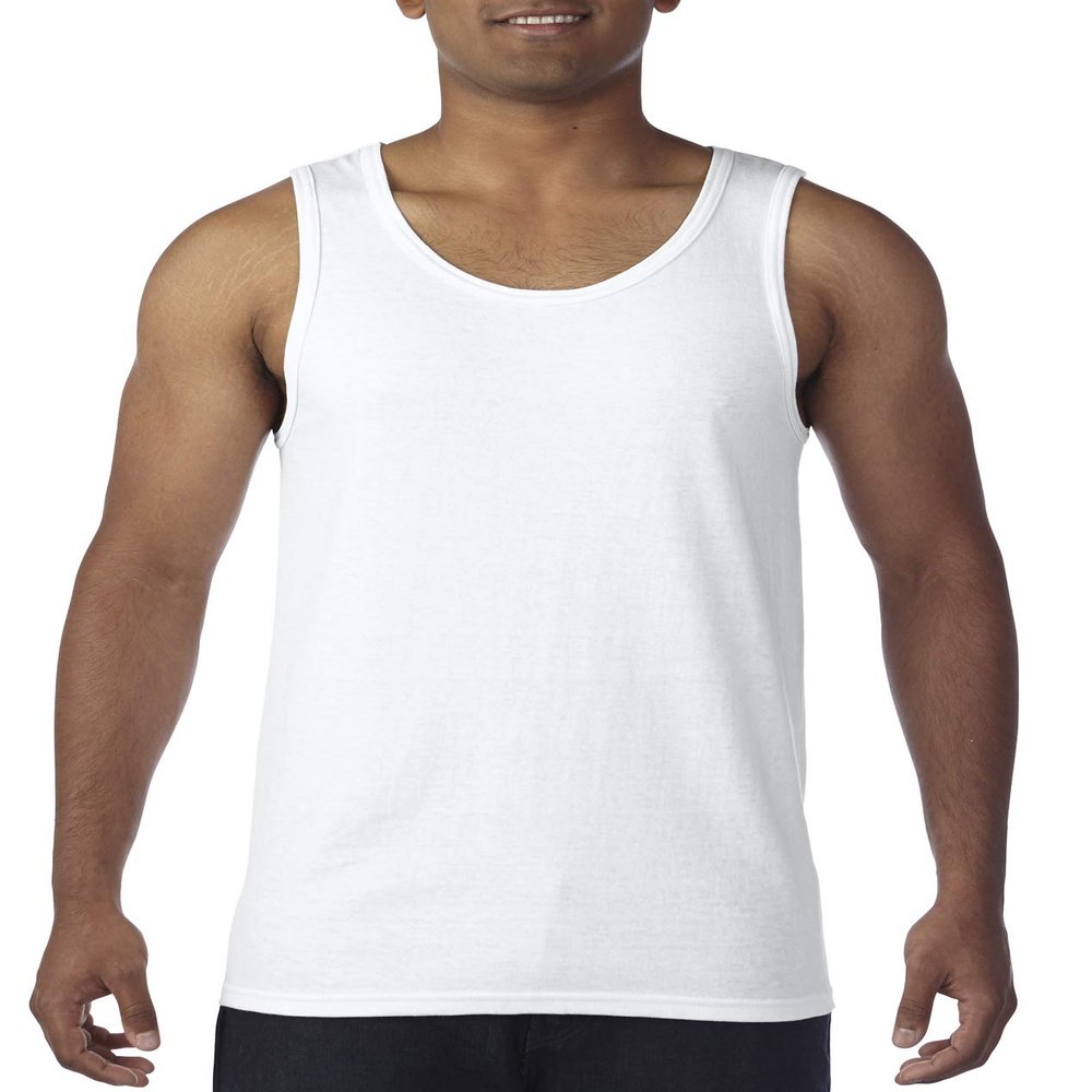 Fashion Gildan 5200 Heavy Adult Tank Top White Medium