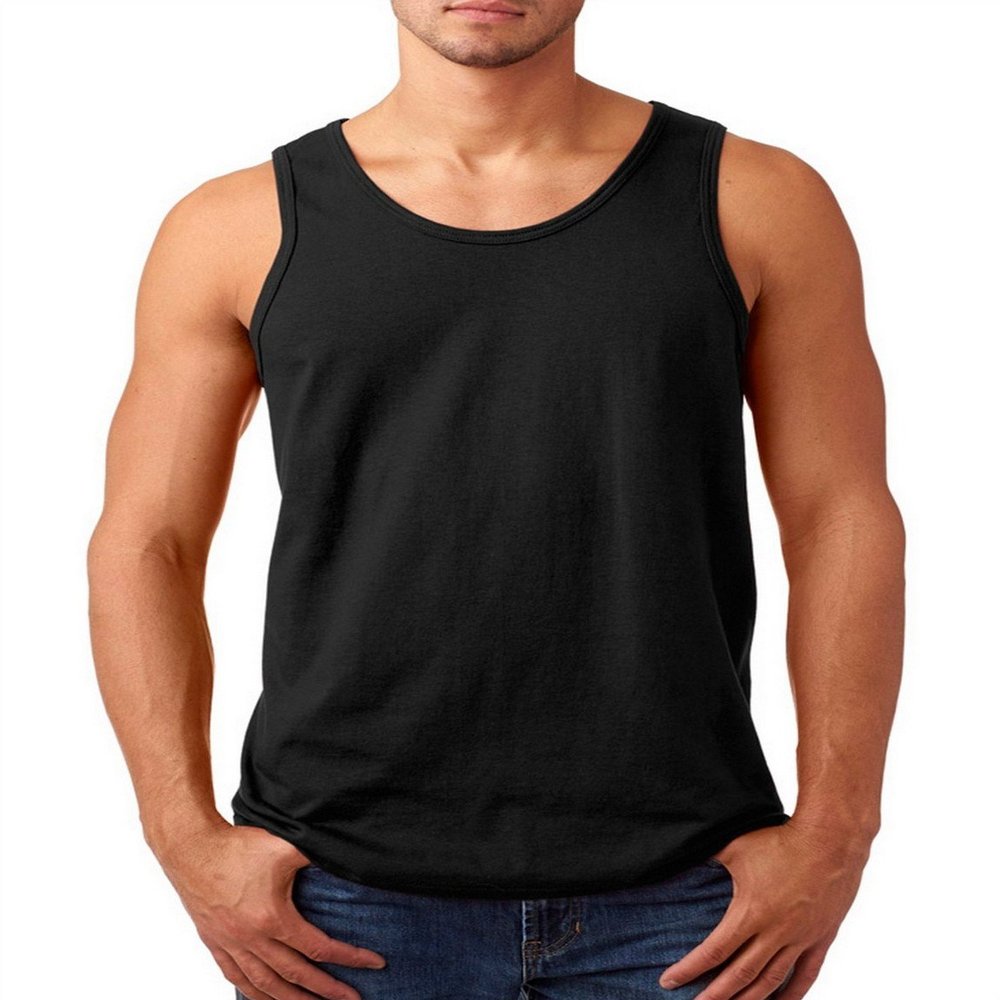 Fashion Gildan 5200 Heavy Adult Tank Top Black Small