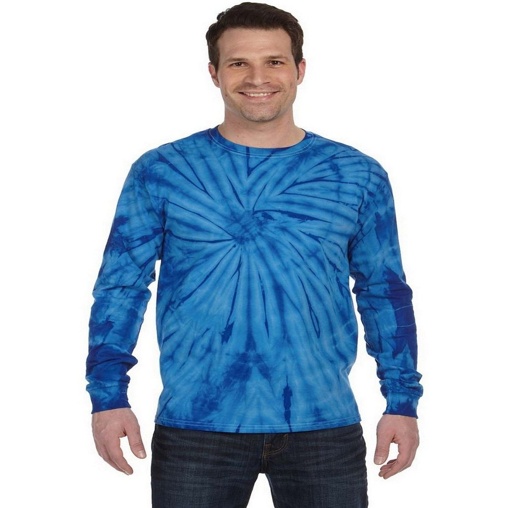 Tie-Dyed Tie-Dye CD2000 100% Cotton L-Sleeve T-Shirt Spider Royal Medium