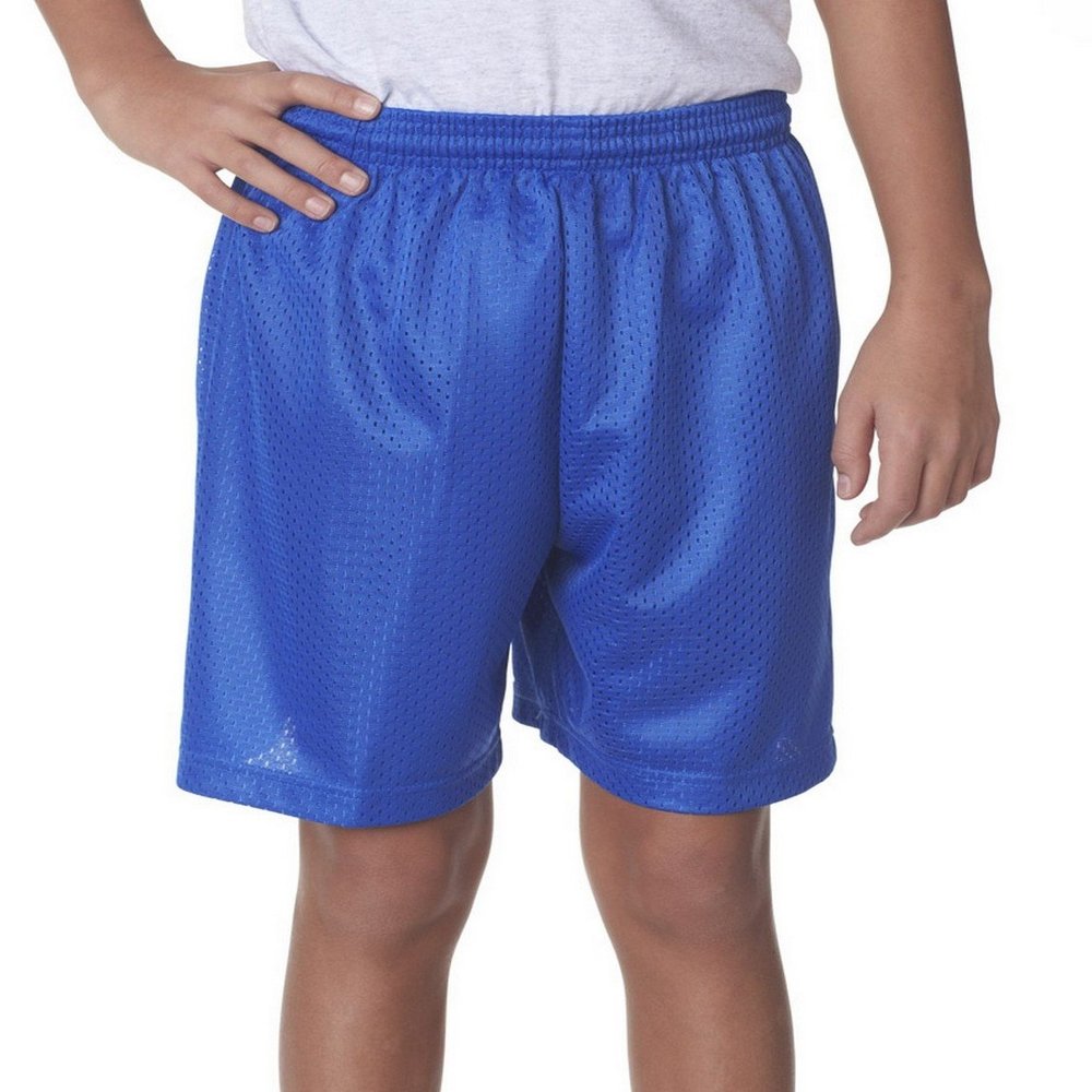 A4 NB5301 Youth Tricot-Lined 6 Mesh Shorts Royal Large