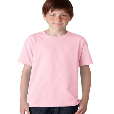 Fashion Gildan 5000B Youth 100% Cotton Tee Light Pink Small