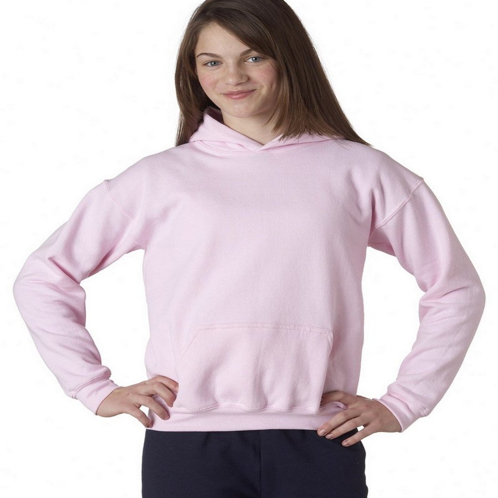 Fashion Gildan 18500B Youth Fleece Hood Light Pink X-Large