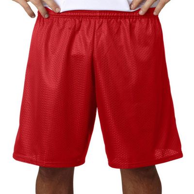 A4 A4 N5296 Adult Tricot-Lined 9 Mesh Shorts Scarlet Red XX-Large