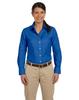 Harriton M600W Ladies L-Sleeve Oxford French Blue Medium view 2