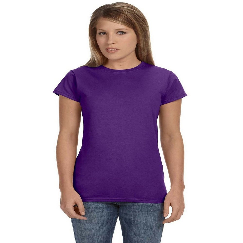 Fashion Gildan 64000L Ladies Softstyle T Shirt Purple Large