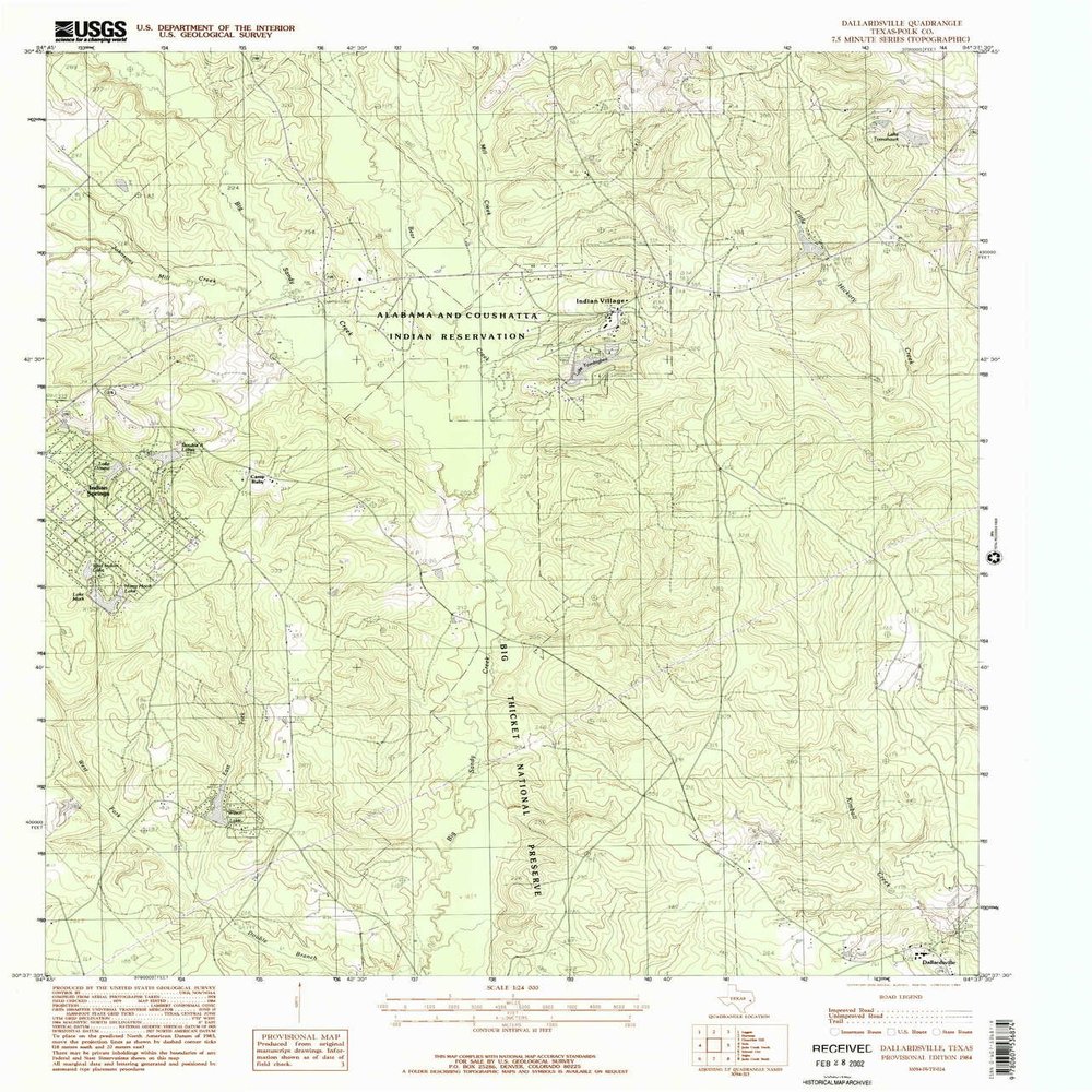 YellowMaps Dallardsville TX topo map, 1:24000 Scale, 7.5 X 7.5 Minute, Historical, 1984, Updated 1984, 27 x 23.1 in - Tyvek