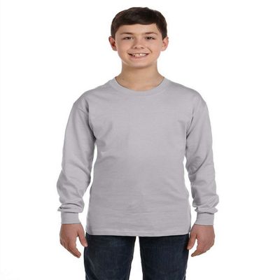 Fashion Gildan 5400B Youth 100% Cotton L Sleeve Tee Sport Grey X-Small
