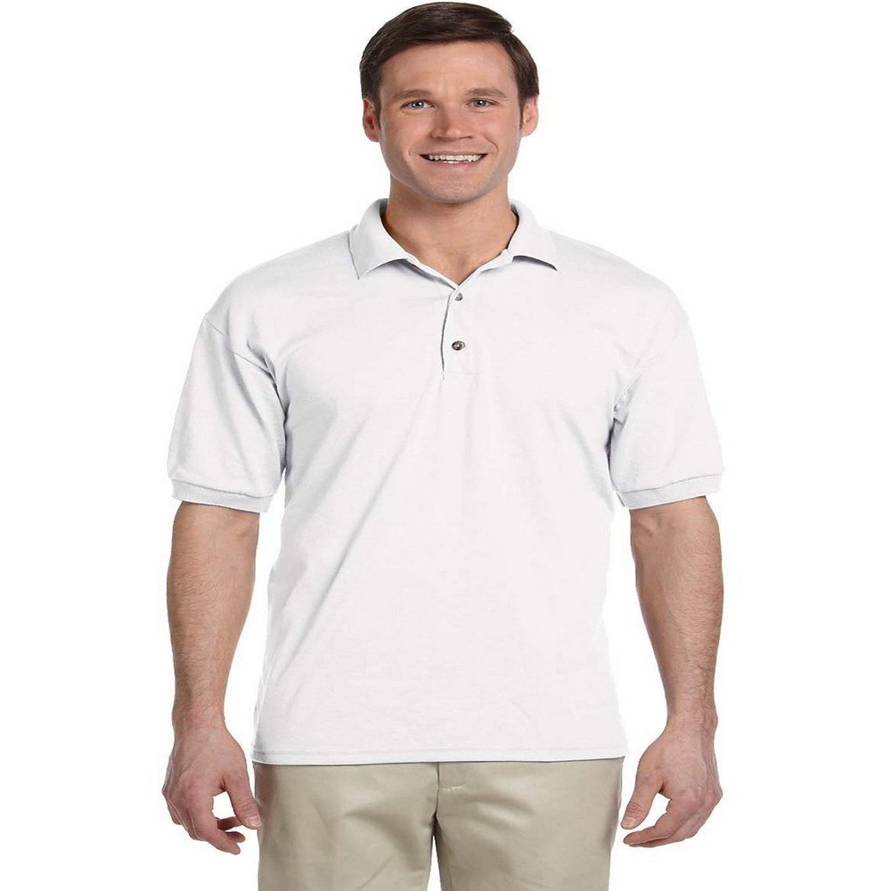 Fashion Gildan G8800 Jersey Polo White Large