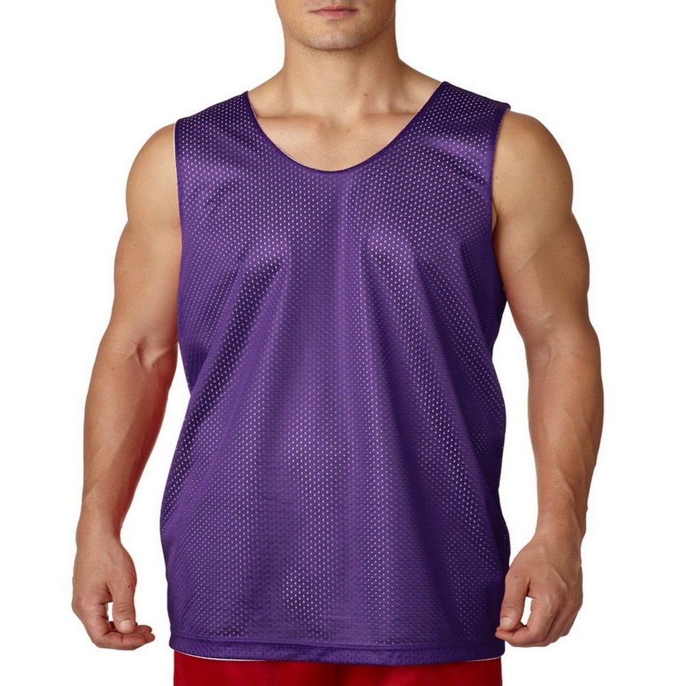 A4 Reversible Mesh Tank NF1270 - Purple/White - XX-Large