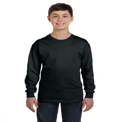 Fashion Gildan 5400B Youth 100% Cotton L Sleeve Tee Black X-Large