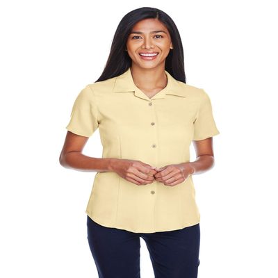 Harriton M570W Ladies Bahama Cord Shirt Sand Large