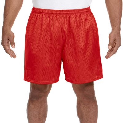 A4 N5293 Adult Tricot-Lined 7 Mesh Short Scarlet Red X-Small